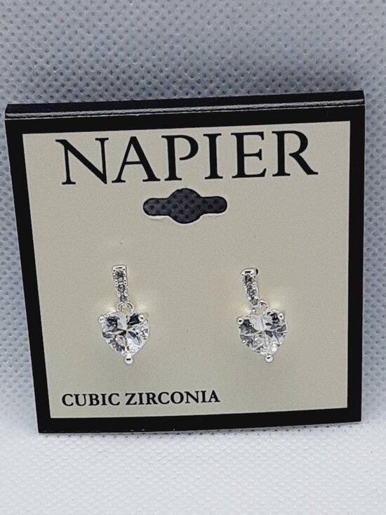 Napier Jewelry - HOST PICK!!  NEW Bridal Party Wear -- CZ Heart Earrings